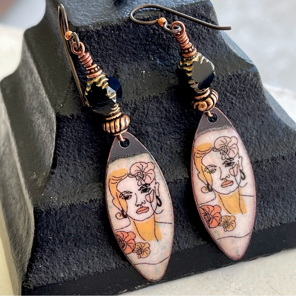 ARTISAN Earrings “Botanical Muse”- Dangles - Picture 3 of 10
